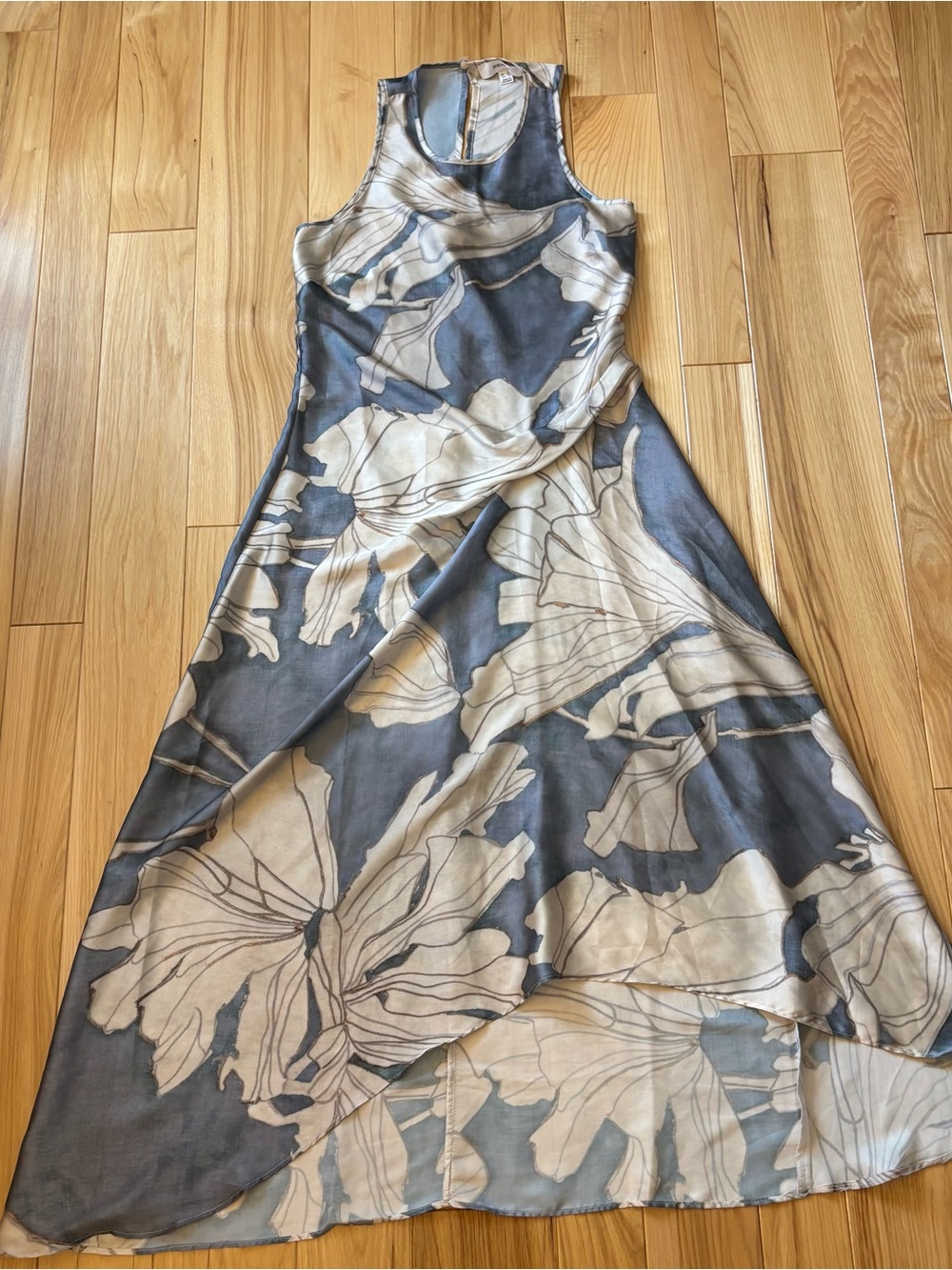 Reiss Mieke Floral Satin Drape Midi Dress - Picture 2 of 10